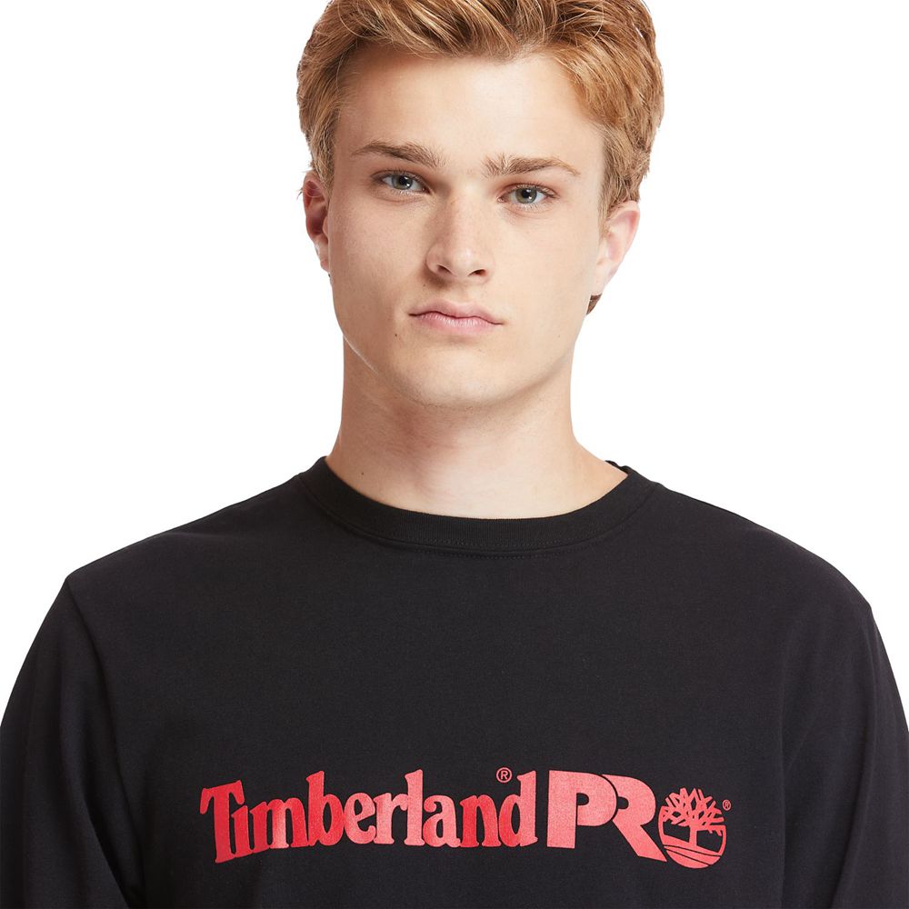 Camisetas Timberland Hombre Pro® Base Plate Long-Sleeve Graphic Negras - Chile VBN-063752